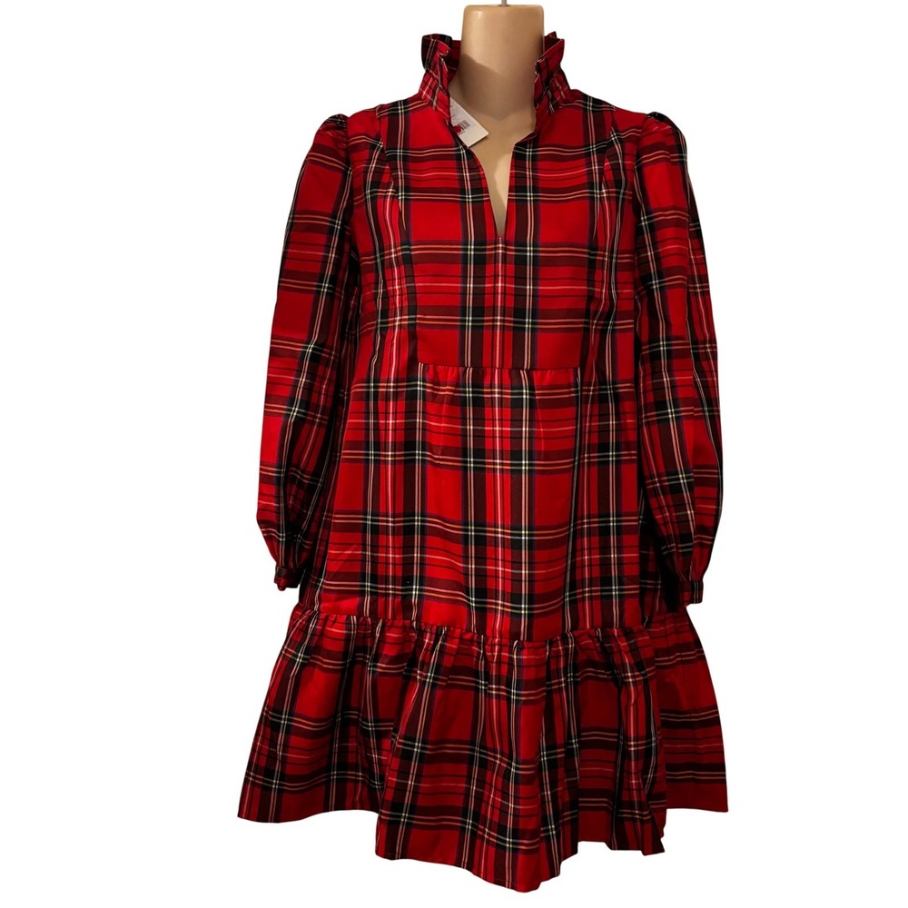 Tuckernuck Women's Dress‎ XS NWT Royal Stewart Tartan Palmerston Red Plaid Xmas